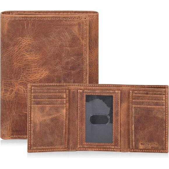 Slim Wallets for Men Cognac